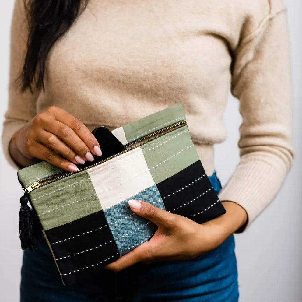 Fair Trade Handcrafted Clutch - Green