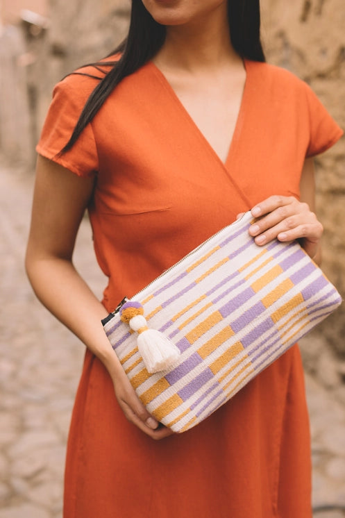 Inti Large Striped Cosmetic Pouch