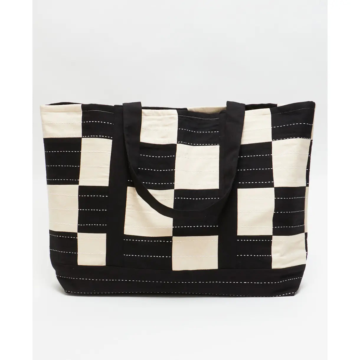 Fair Trade Handcrafted Black White Tote Bag photo