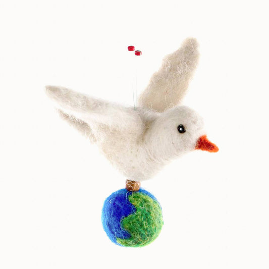 Felted Wool Dove of Peace Ornament