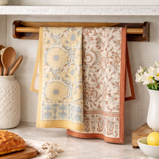 Hand Block Printed Cotton Kitchen Towel