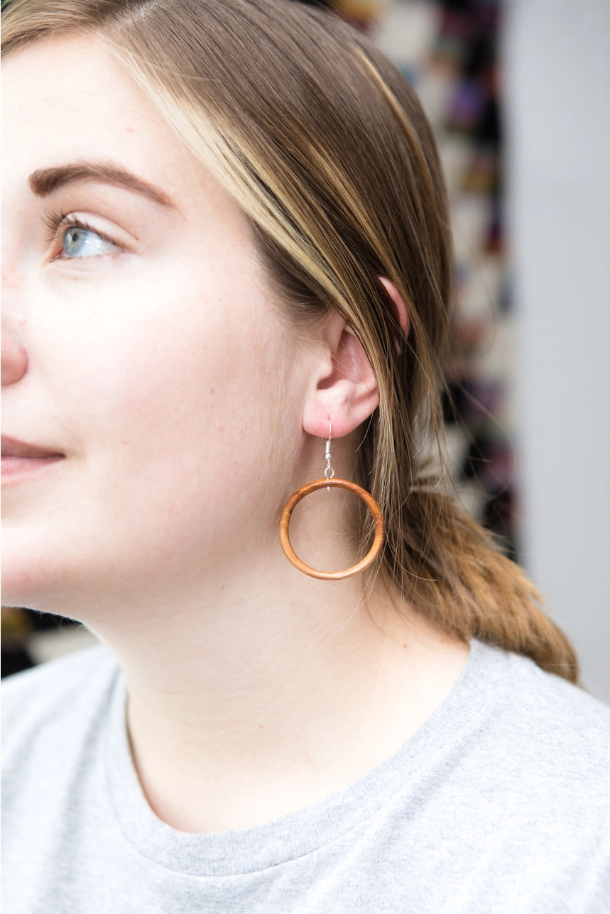 Wood Hoop Earrings - Fair Trade Handcrafted